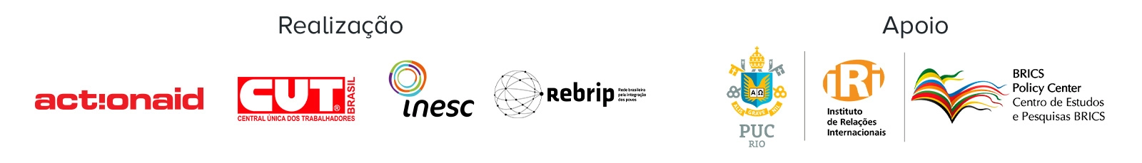 Barra de logos com realizadores e apoiadores do evento